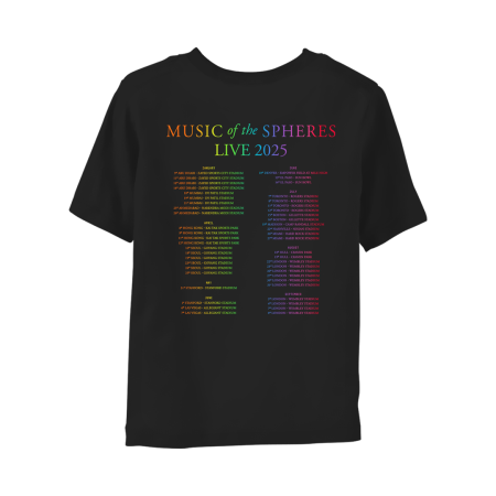 MUSIC OF THE SPHERES WORLD TOUR 2025 YOUTH TEE - BLACK