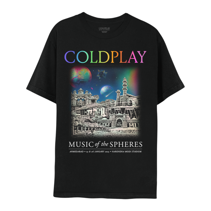 AHMEDABAD JANUARY 2025 MUSIC OF THE SPHERES LIMITED EDITION TOUR TEE